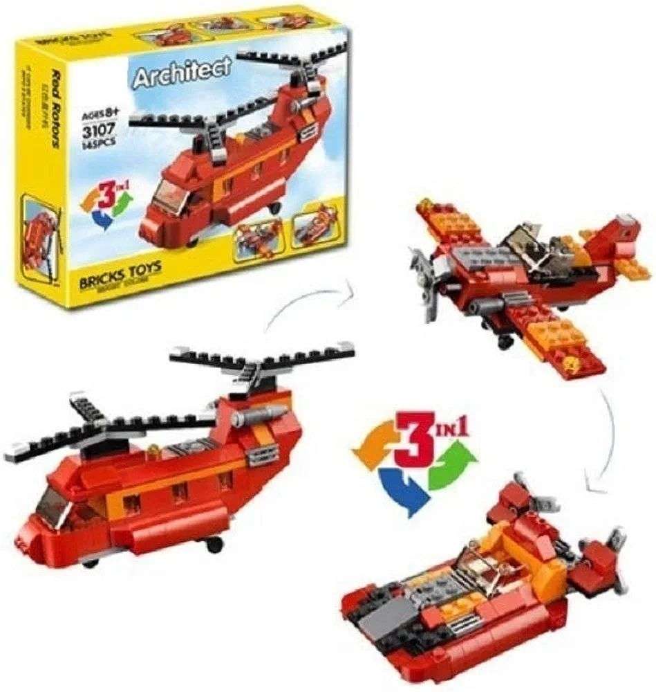 New Architect 3 in 1 Red Rotors Lego building blocks 145+ pcs 3107 Architect brick toys