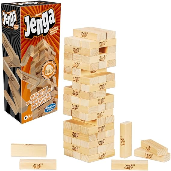 Jenga Classic Game with Genuine Hardwood