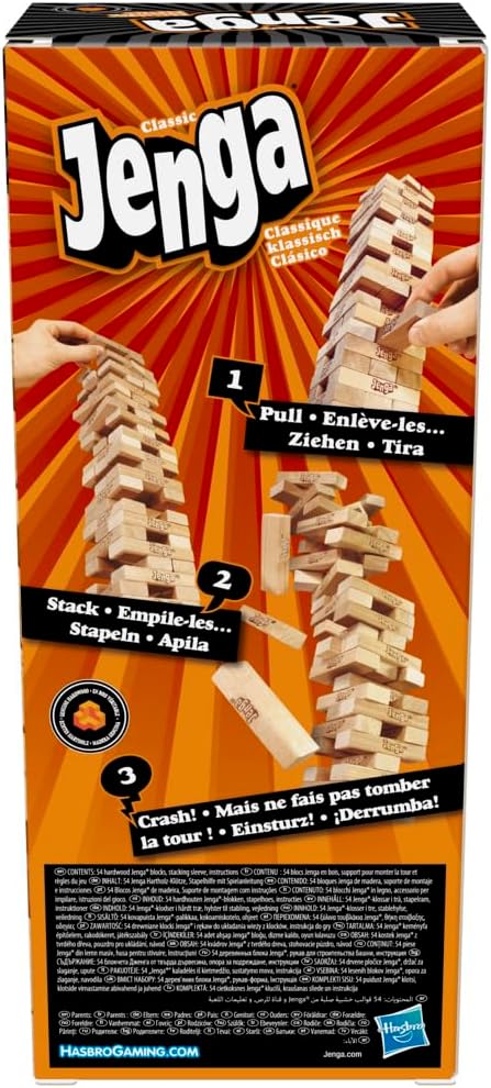 Jenga Classic Game with Genuine Hardwood