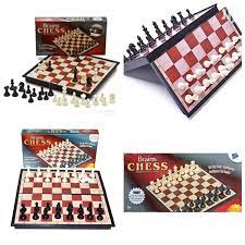 Family Classics Chess by Pressman – with Folding Board and Full Size Chess Pieces