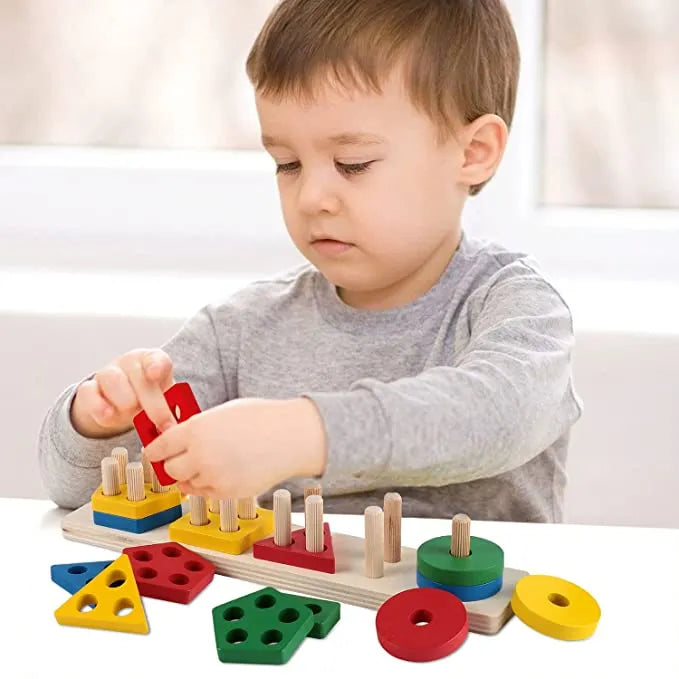 Five Column Geometric Shape Sorter