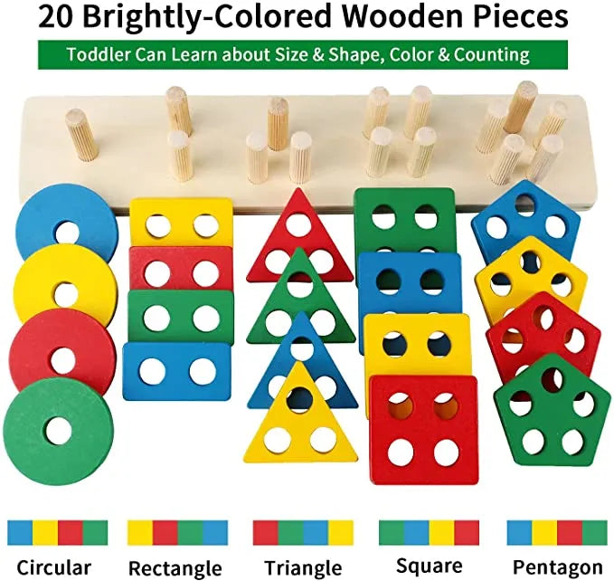 Five Column Geometric Shape Sorter