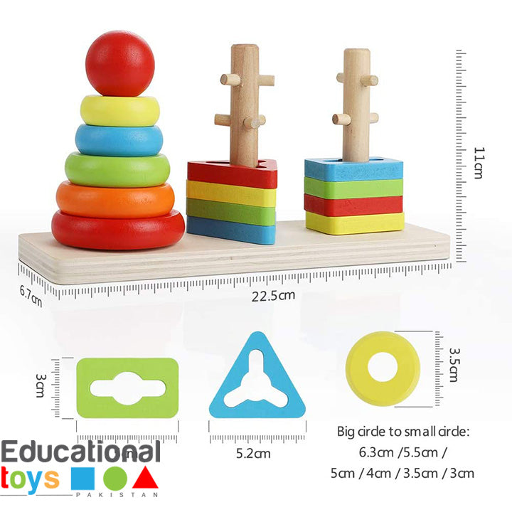 Rainbow Three Column Shape Sorting Tower